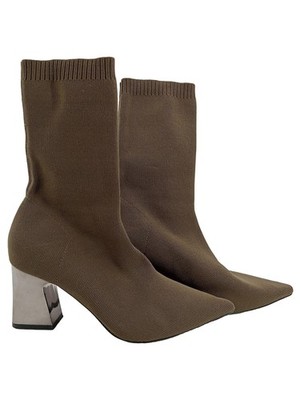 Tamaris Damen Stiefeletten Stiefel Gr. 39 Oliv Modern Sock-Style Blockabsatz