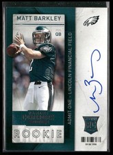 2013 Panini Contenders #226a Matt Barkley Rookie AUTO 4 Stars in helmet logo box