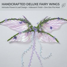 Purple Fairy Wings Costume Butterfly Floral Forest Elf Wings for Adults Women