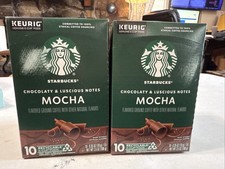 Starbucks 2 Boxes Mocha Flavored Coffee K Cups Keurig 10 ct Ea BBD 1/27