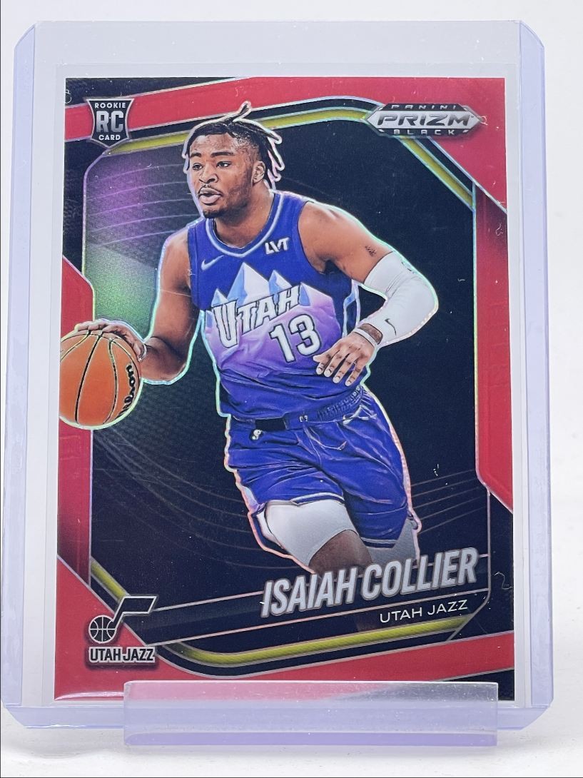 ISAIAH COLLIER 2024-25 PANINI PRIZM BLACK ROOKIE RED JAZZ #32 RC /299 Q4966