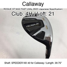 Callaway ROGUE ST MAX FAST Utility 2022 JDM 4H Hybrid  21 39.75" SPEEDER NX 40