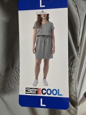 32 Degrees COOL Soft Twill Drawstring Dress - Size L - Shadow Gray - NWT