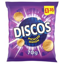 10 Packets Discos Pickled Onion Crisps 70g Multipack