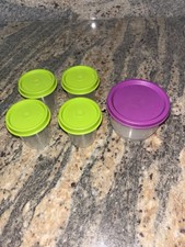 Tupperware Tupper Minis 2oz Green Midgets 5 Pieces Purple