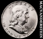 1961-D Silver Franklin Half Dollar - Choice Gem Brilliant Unc++++  #G9203
