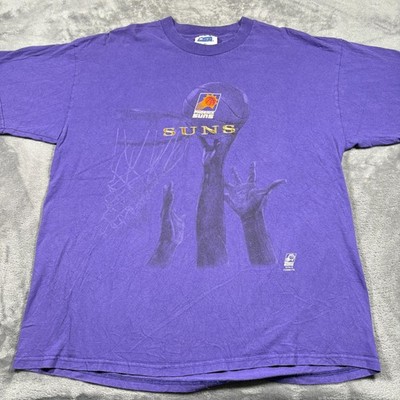 Vintage 90s CSA Phoenix Suns NBA Basketball T-Shirt Mens XL Purple Embroidered