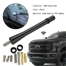 4" Short Black Aluminum Antenna Mast AM/FM With 7 Size Screws To Fit Most Car US