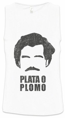 Plata O Plomo Herren Tank Top Pablo Fun Narcos Quote Escobar Portrait Medellin