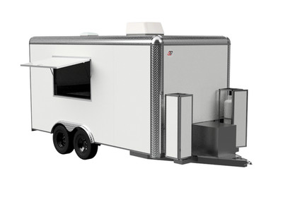Made in USA Food Trailer Serving Window 33'' x 53'' with Tempered Glass & Awning