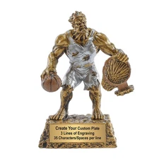 Custom Engraved MONSTER Basketball Trophy - Basketball Award - 6.75 Inch