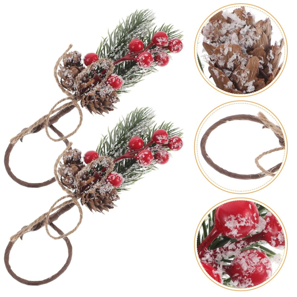 6 Pezzi Porta Tovaglioli Autunno Fiocco Decorazioni Festa Anello Tovagliolo Natale - Immagine 4 di 4