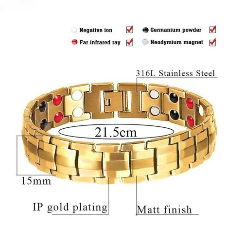 Energy Magnetic Bracelets Tourmaline Bracelet Health Care Jewelry Men's - Picture 10 of 14