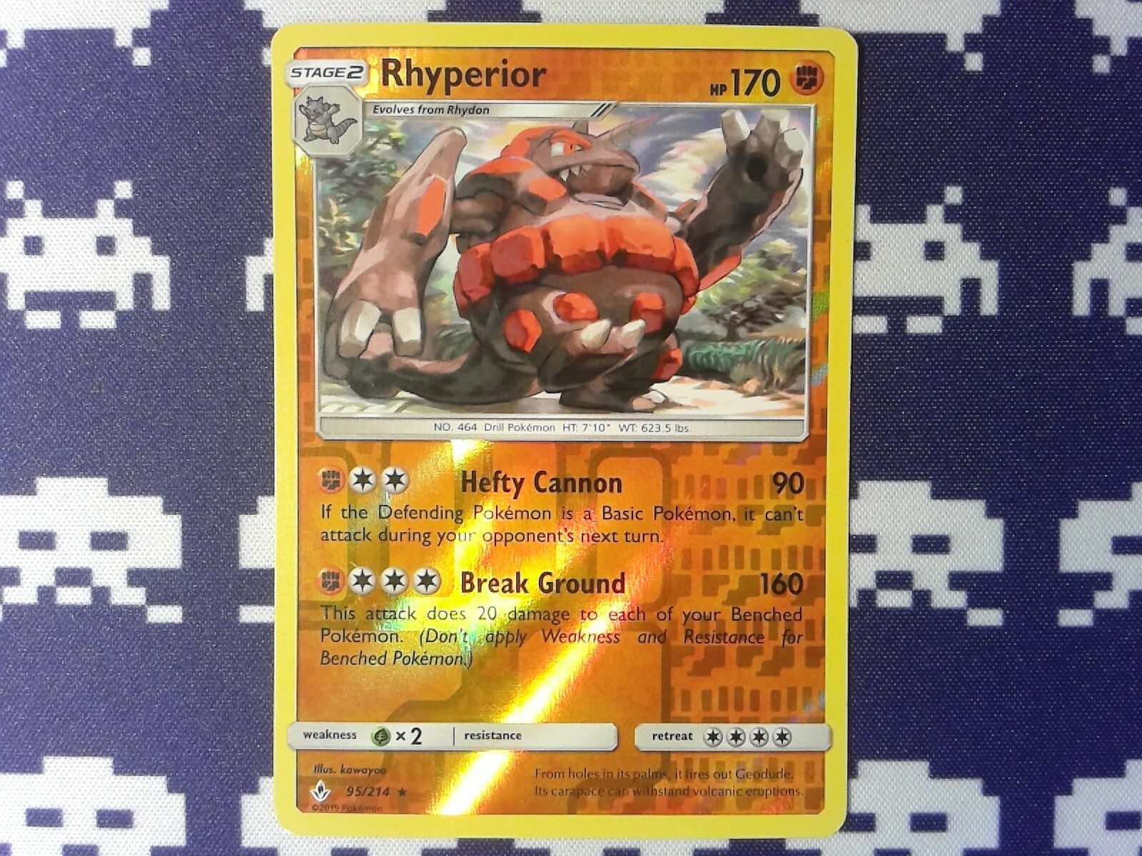 Rhyperior 95/214 Unbroken Bonds Reverse Holo Rare Pokemon Card NICE #UB