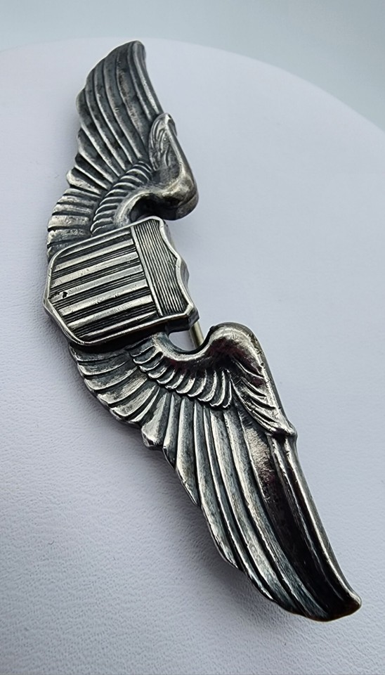 Original Sterling 925 WWII US Army Air Force Pilot Aviator Wings Pin ...