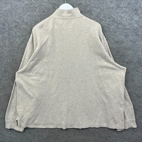 Maglione Ralph Lauren uomo XXL beige 1/4 zip estate pullover a costine felpa grande - Foto 8 di 9