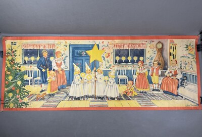 Vintage Swedish Print By Stina Broome St. Lucia s Dayl Sweden Art Wall Print