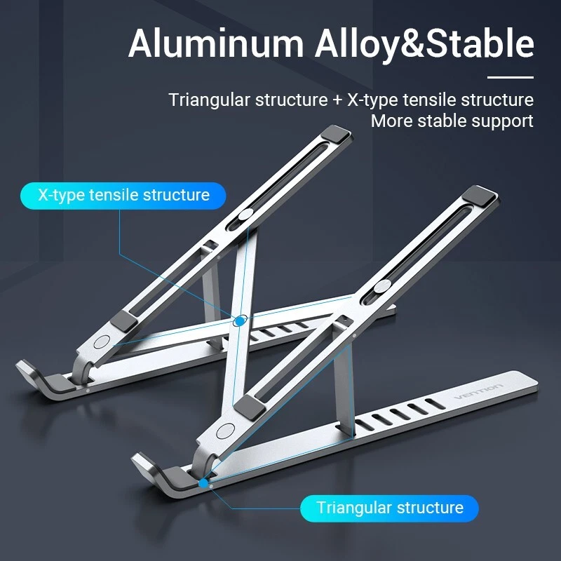 Adjustable Foldable Alloy Laptop Stand for Cooling and Ergonomic Portability