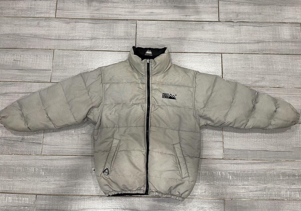 Vintage FIRST DOWN Puffer Jacket Black Reversible Heavy Vintage FIRST DOWN Puffer Jacket Black Reversible Heavy