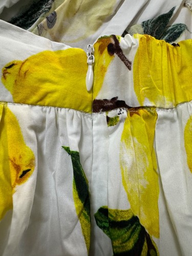 Kimilily XXL middle length 28” Yellow Lemon 100% Cotton/ NWOT/unLined/ Pleated - Picture 4 of 6