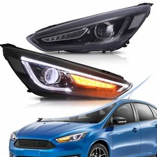 For Ford Focus 2015-2018 VLAND Pair LED Projector Headlights W/Sequential Signal