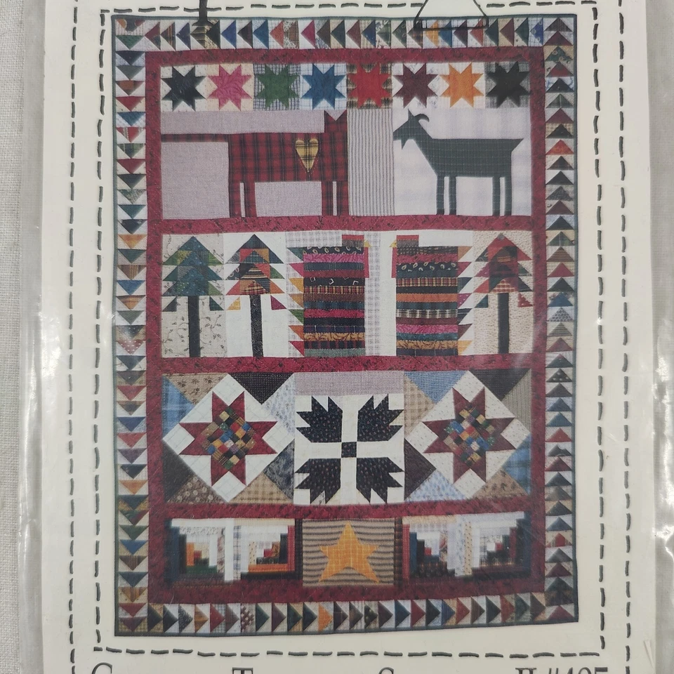 Country Outdoor Cute Cat + Goat Animal Wall Quilt Template  Large 30" x 40" - Image 2 of 4