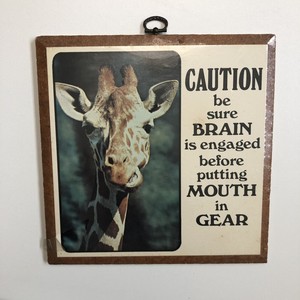 Vintage Monkeydoins Sign Plaque Hanging Wood Giraffe Vintage Monkeydoins Sign Plaque Hanging Wood Giraffe