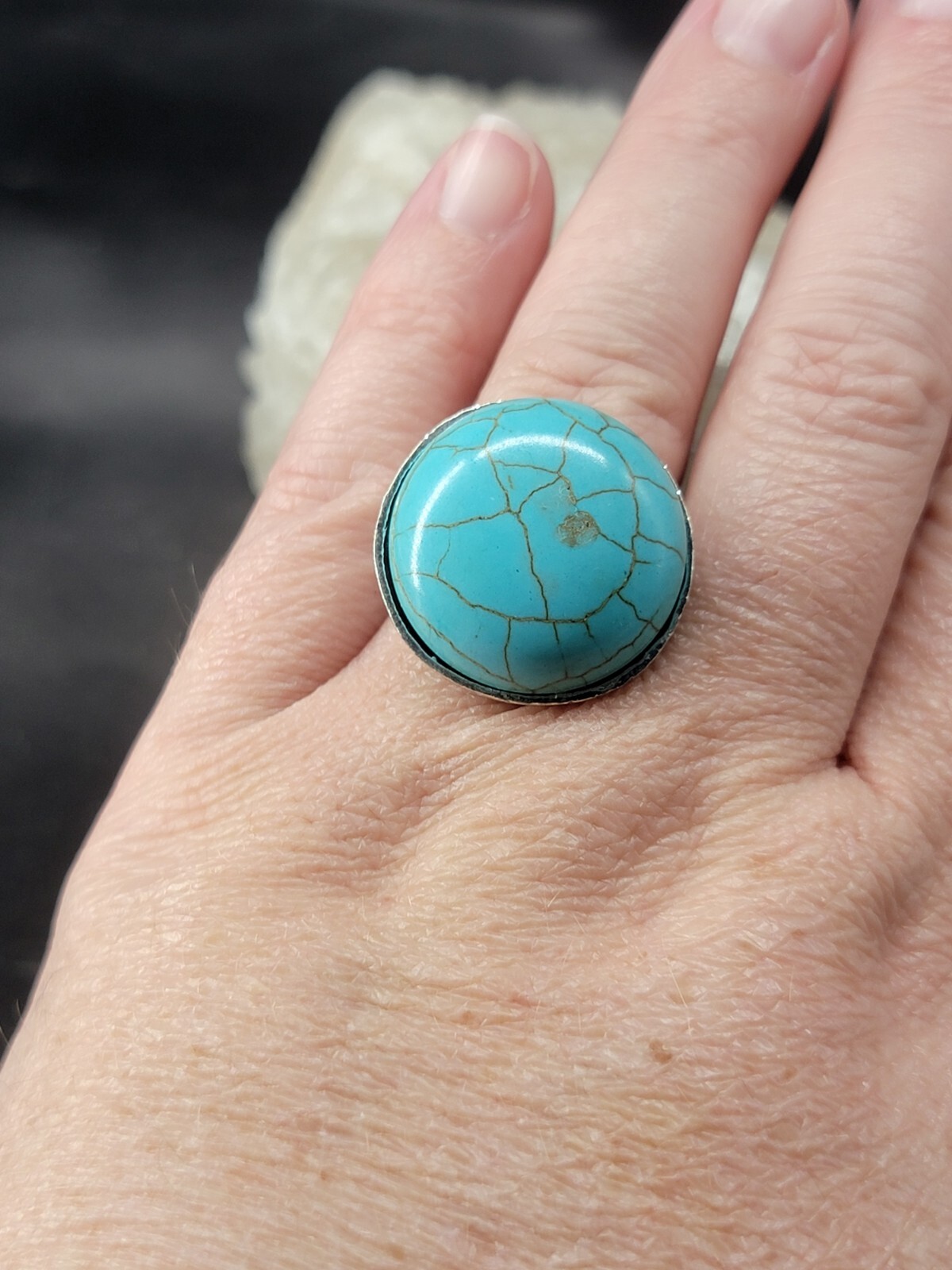 Turquoise Stretch Ring - image 1