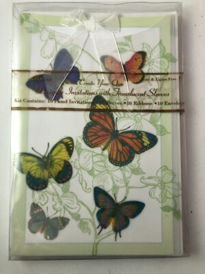 Create Your Own Designer Invitations 10 ea. Invitations Sleeve Ribbons Envelopes