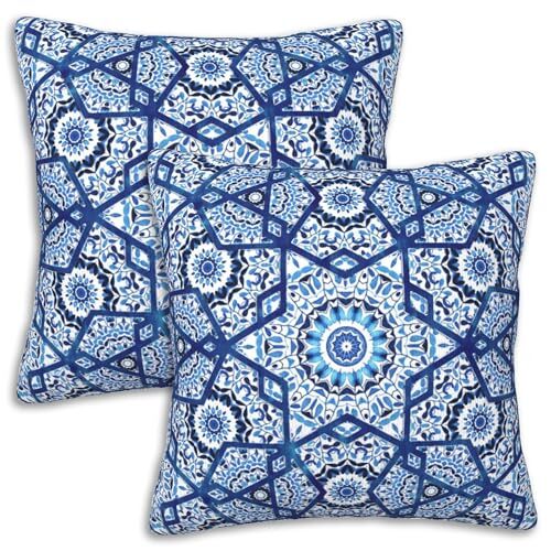 Throw Pillow Covers Set of 2 18x18 in Decorative Abstract Islamic Pattern-image