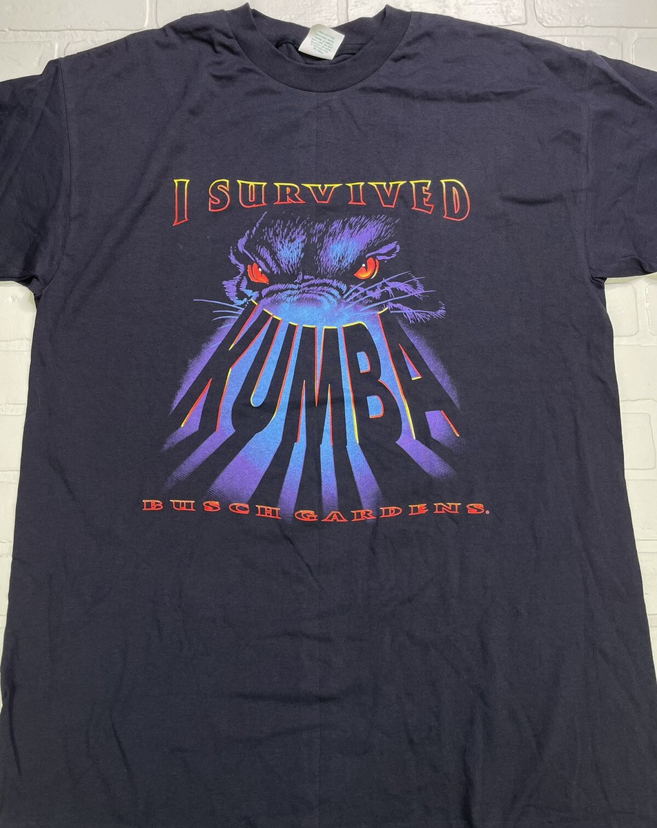 Vintage 90s I Survived Kumba Busch Gardens Tampa T-Shirt XL Made