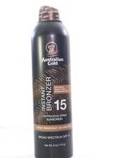 Australian Gold SPF 15 Continuous Spray Sunscreen Instant Bronzer 6 oz Exp 03/25