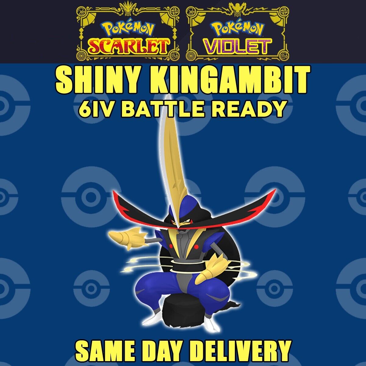 Shiny Kingambit 6IV ✨ Battle Ready ✨Pokemon Scarlet & Violet 🚀Fast Trade🚀