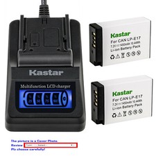 Kastar Battery LCD Quick Charger for Canon LP-E17 LPE17 Canon EOS 750D 760D DSLR