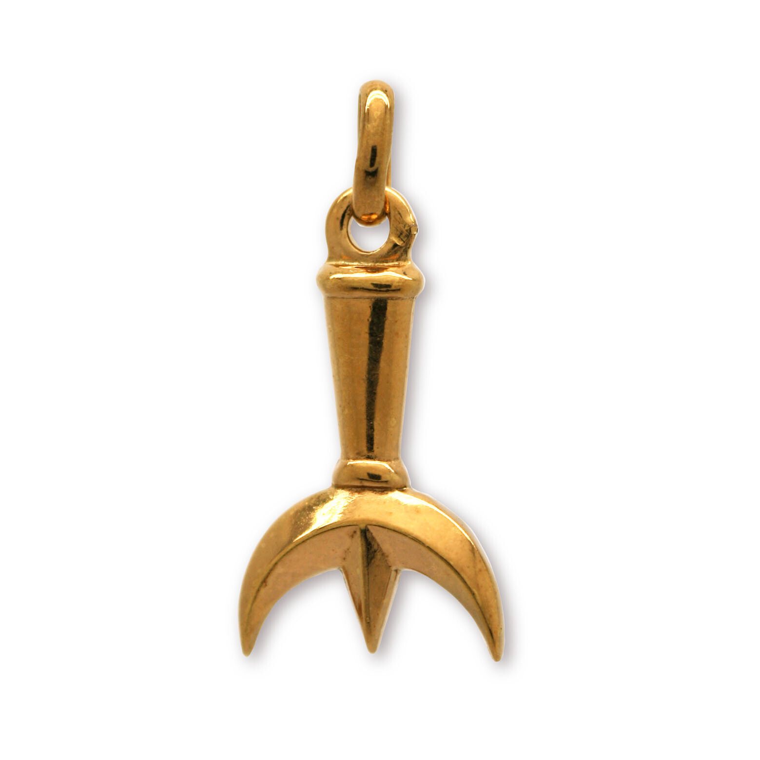 Pendentif plaqué or Trident de Camargue, collier pendentif femme et homme motif gardian