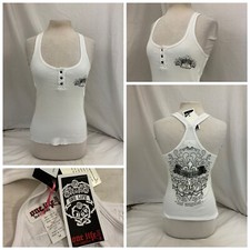 One Life 2 Live Tank Top Shirt M White 100% Cotton Made In USA NWT YGI N1-280CG