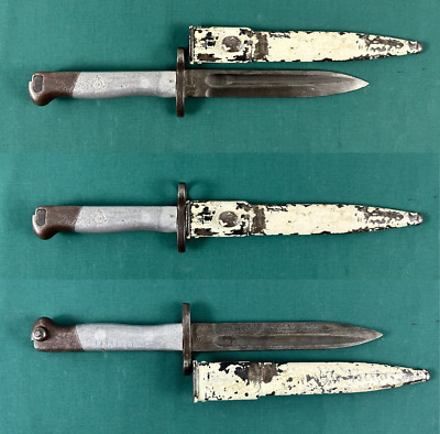 1891 ARGENTINE MAUSER BAYONET Scabbard modified for M 1 Carbine aluminum grips