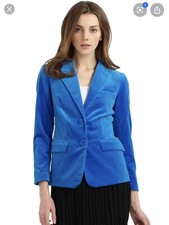 Halston Heritage Electric Blue Velvet Blazer Size 8