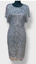 NWT Adrianna Papell Size 6 Flutter Sleeve Beaded Cocktail Dress