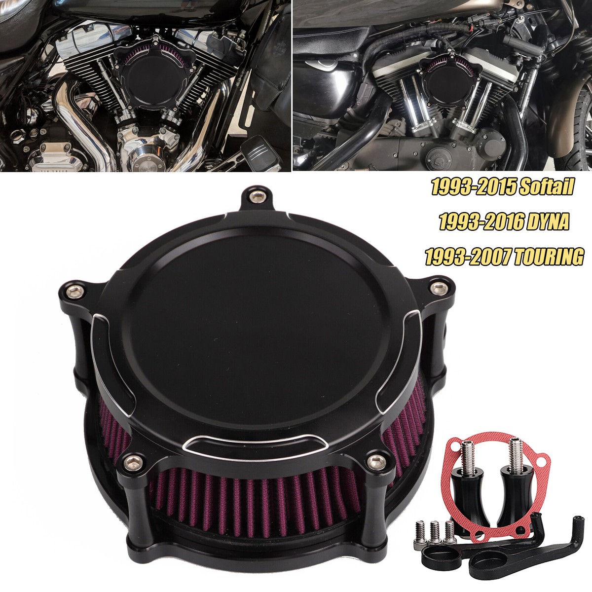 Red Air Cleaner Intake Filter For Harley Heritage Softail Springer