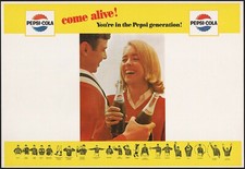 Vintage schedule PEPSI COLA for football come alive Pepsi Generation unused nrmt