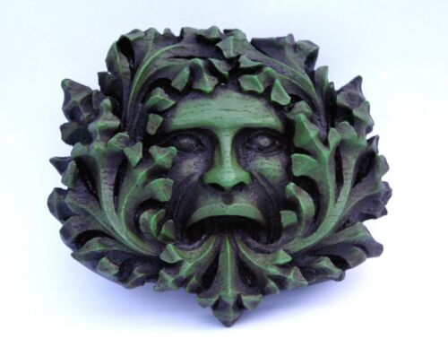 Green Man Pagan Gothic Wall Plaque Greenman Medieval Misericord Ornament Gift - Picture 1 of 6