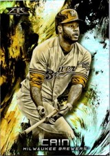 2018 Topps Fire Gold Minted 90 Lorenzo Cain  Brewers
