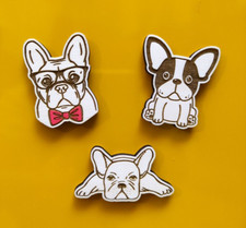Wooden French Bulldog Magnets, Dog Pet Lover Gift, Cute Puppy Breed Decoration