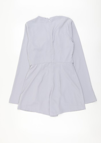 Missguided Womens Grey Polyester Blend Playsuit One-Piece Size 6 Zip - Picture 2 of 10
