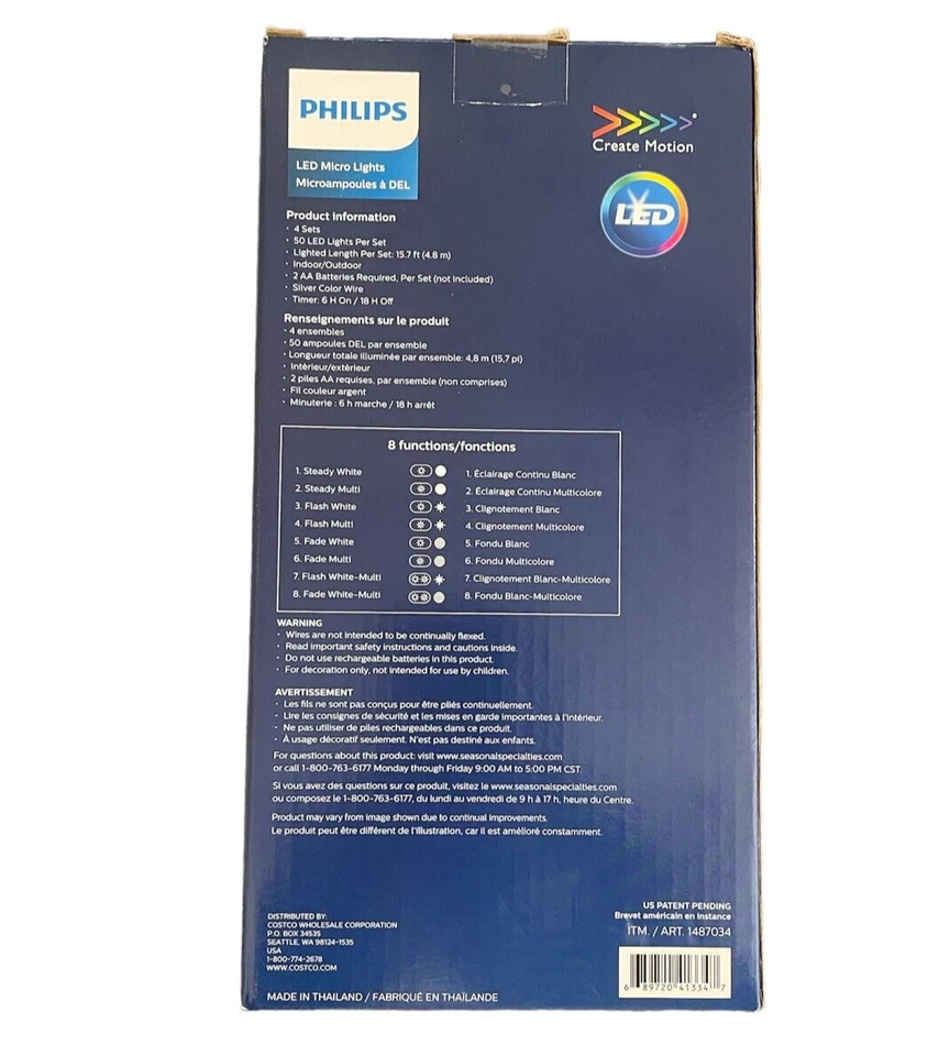 Philips Dual Color Microdot LED 4 Sets of 50 Glass Block Fairy Mini Lights - Image 3 of 3
