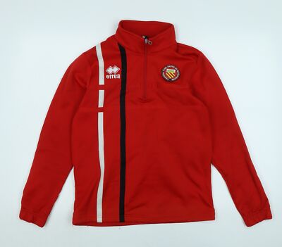Errea Herren Rot Mock Neck Polyester Pullover Pulli Größe XS Langarm - Fußball