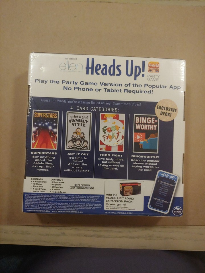 Heads Up Party Game by Spinmaster Games As Seen On Ellen Degeneres ...