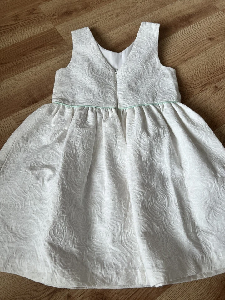 Vestido Polly Flinders Heirlooms Blanco Floral Jacquard Sin Mangas Niñas Talla 6x Foto 3 de 4