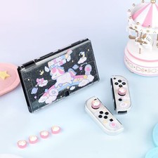 For Switch OLED Console Protective Shell Hard Back Case JoyCon Thumb Grips Clear